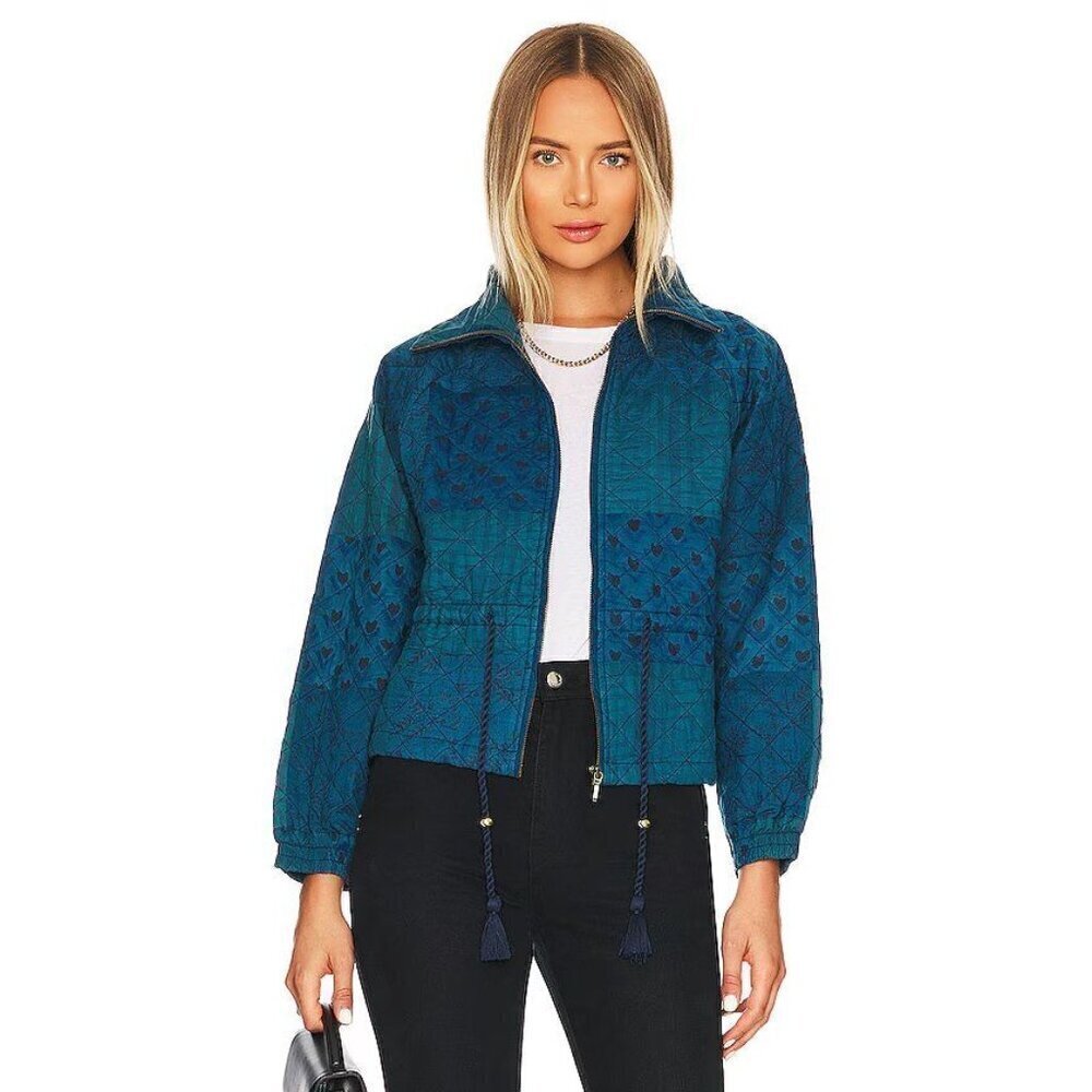Cleobella Quilted Patchwork Lightweight Jacket Indigo Womens Size Small - Picture 4 of 14